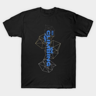 geometric rock climbing blue T-Shirt